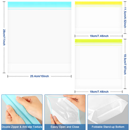 Lerine 10 Pack 10*11inDishwasher Safe Stand-up Reusable Food Storage Bags Gallon, Leakproof Reusable Freezer Bags,Silicone Reusable Sandwich Bags Gray