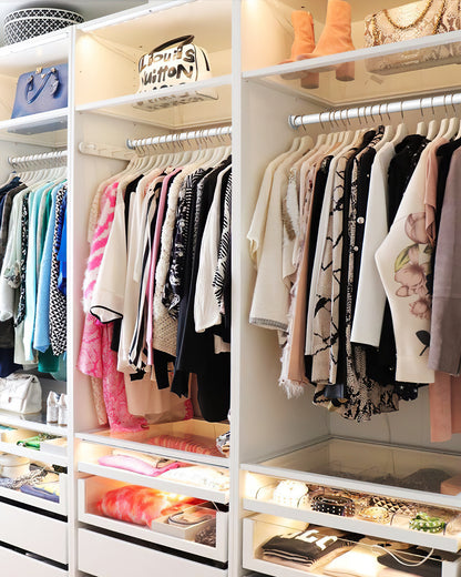 Supforce Closet Rods for Hanging Clothes,17-26in Stepless Adjustable Closet Rod,1.3in Diameter Heavy Duty Closet Hanging Rod, Matte White