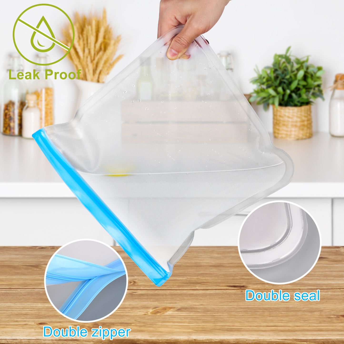 24 Pack (6 Gallon, 9 Sandwich, 9 Snack) Reusable Food Storage Bags